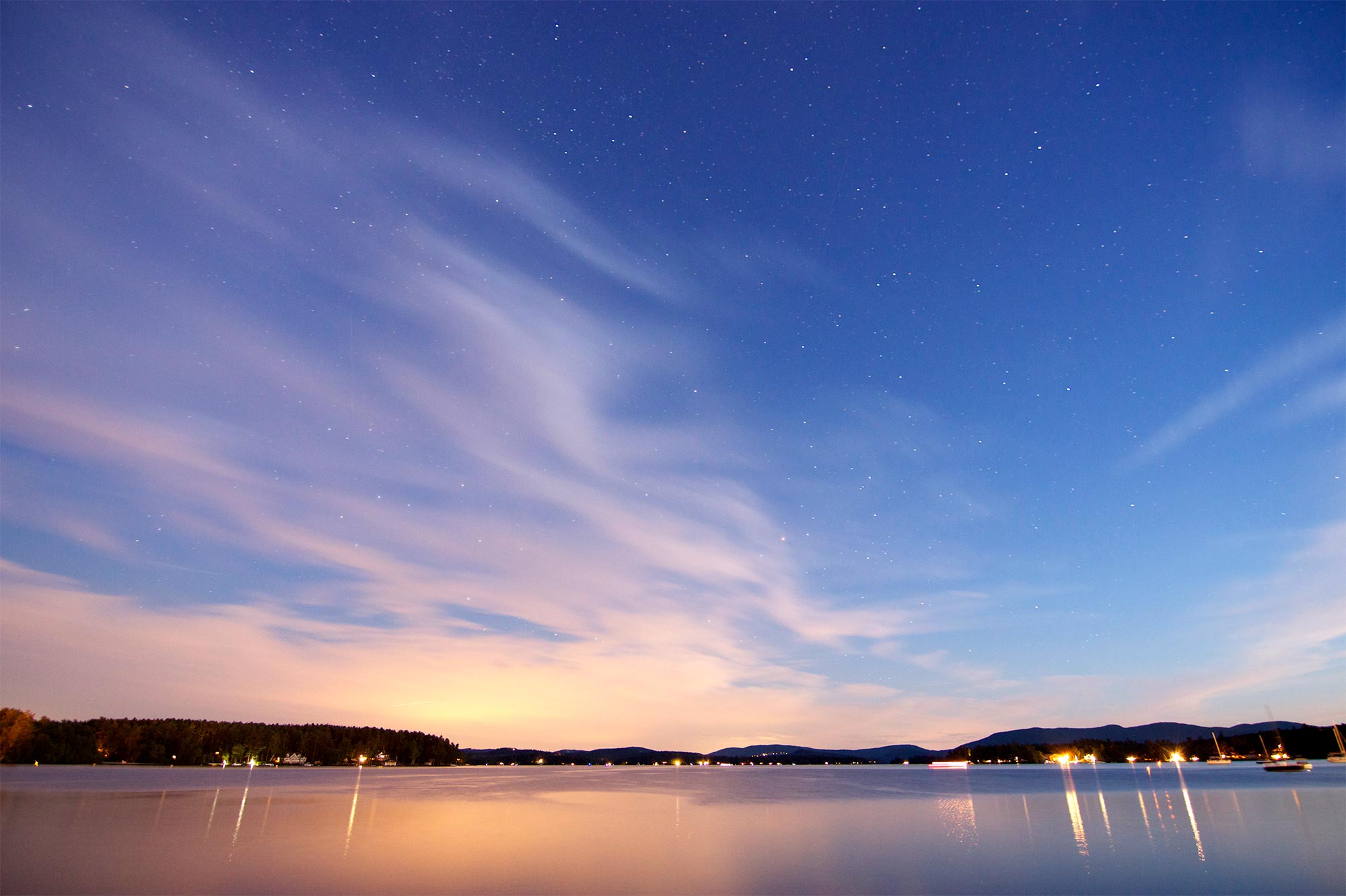 Stars over Lake Winnipesaukee